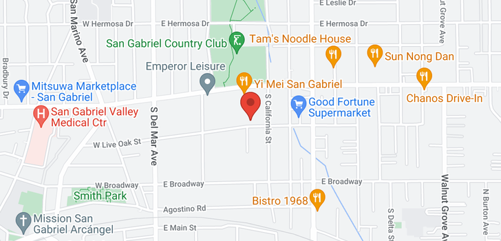 map of 139 W California San Gabriel, CA 91776